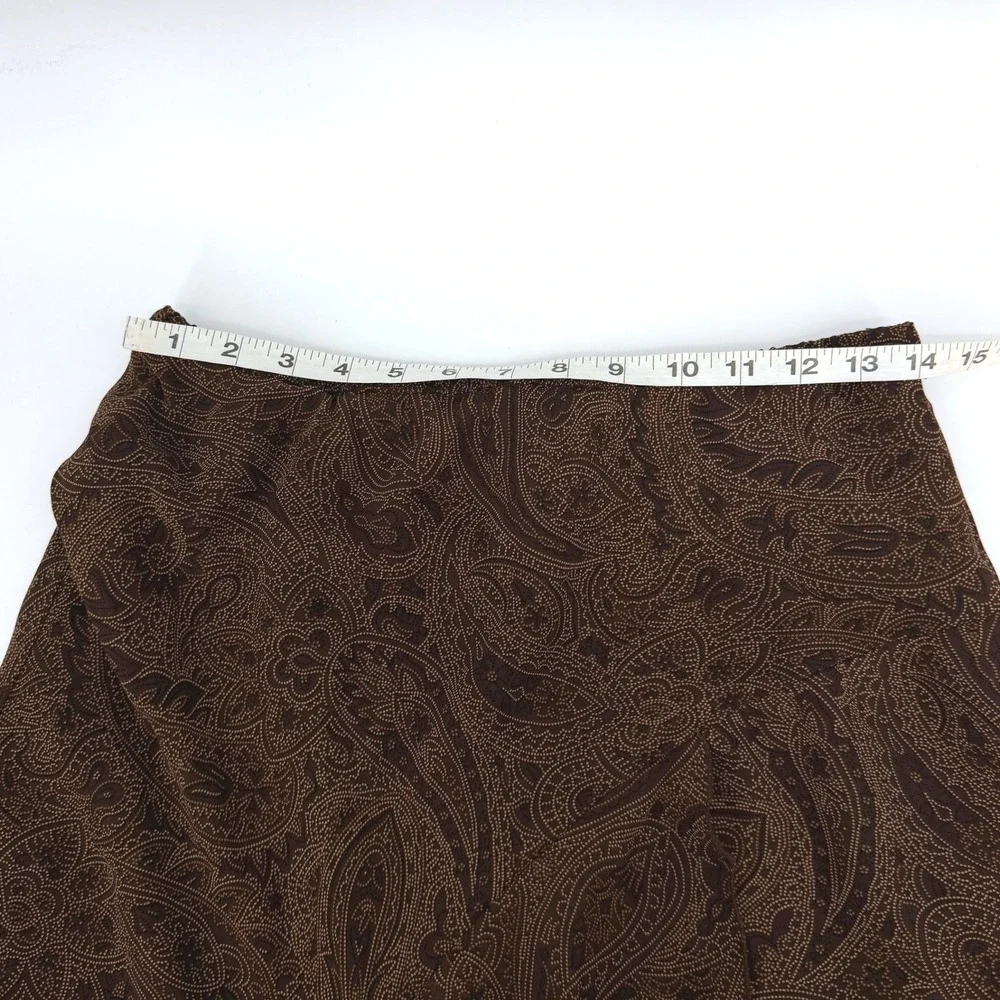 Kathie Lee Y2K Brown Paisley Asymmetrical Skirt sz 14 Whimsigoth Fairy